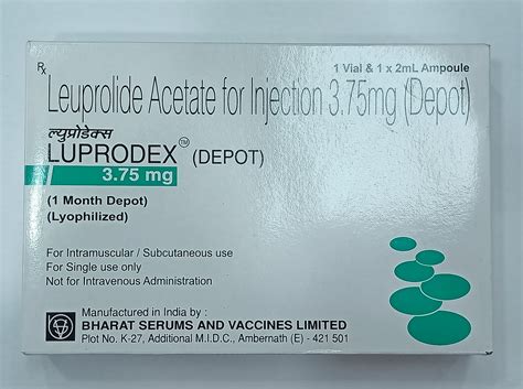 Leuprolide Acetate For Injection 3.75 mg Depot (LUPRODEX), Packaging: Box, 1 Vial & 1*2 Ml ...