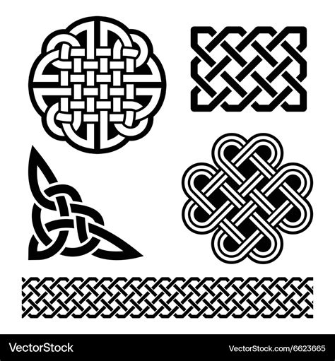 Celtic knots braids and patterns Royalty Free Vector Image