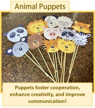 Animal Stick Puppets by Anne Weaver | TPT