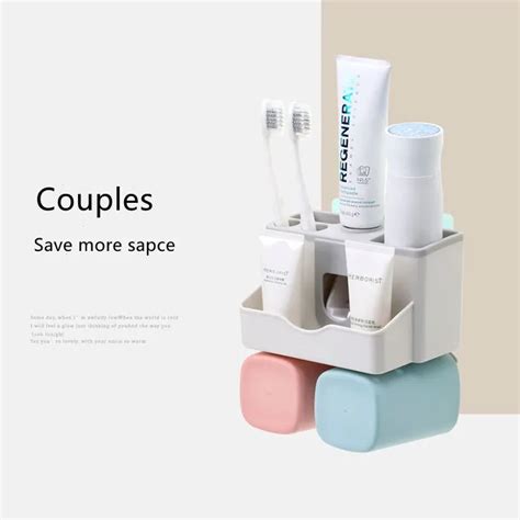 Toothbrush Holder Set Toothpaste Dispenser Automatic SPACE SAVER 【Creat ...