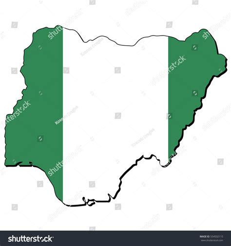 Vector Map Flag Nigeria Stock Vector (Royalty Free) 554502115