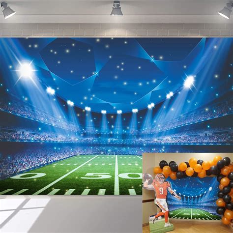 Amazon.com : Soccer Field Backdrop Football Sports Theme Party Backdrop Football Stadium ...