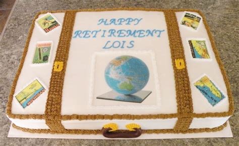 Travel-Theme Retirement Cake | Retirement cakes, Travel cake, Half ...