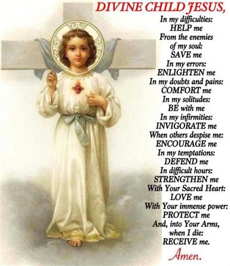 Pin by Catholic Pumpkin on Infant Jesus | Infant jesus prayer, Jesus ...