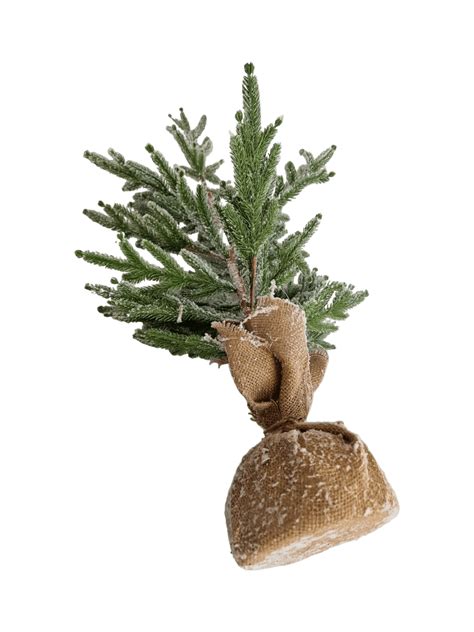 Artificial Tree in Burlap Base, Snow Finish, 90cm - Home Gallery
