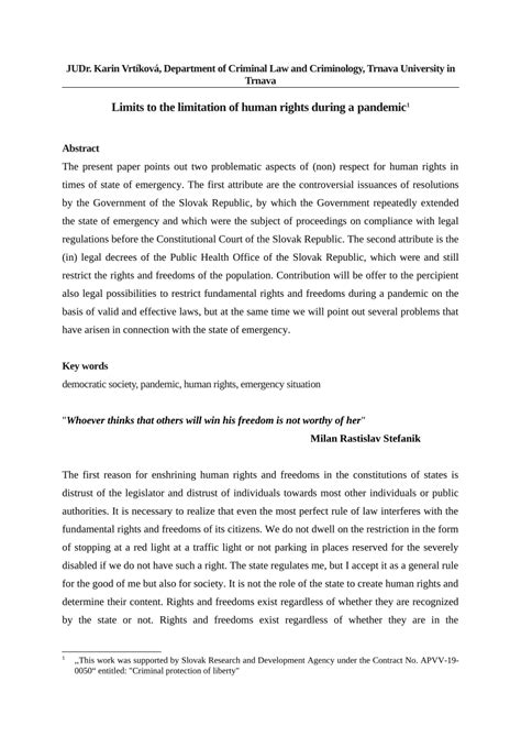 (PDF) Limits to the limitation of human rights during a pandemic 1