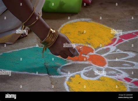 thai pongal kolam designs Stock Photo - Alamy