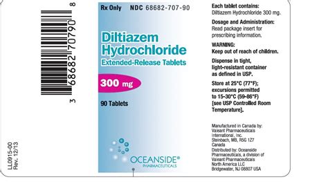 Diltiazem Extended Release Tablets - FDA prescribing information, side ...