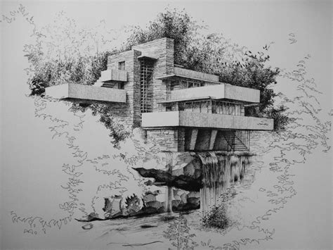 Fallingwater_drawing | Architecture concept drawings, Architecture ...