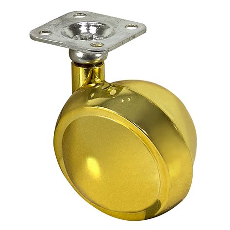 2-1/2 Inch Brass Plated Ball Caster w/Plate | Specialty Casters | Casters | Wheels | www ...