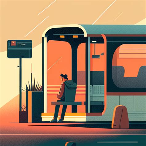 bitfloorsghost: a bus stop, illustration, shutterstock, digital art ...