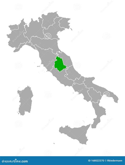 Map of Umbria in Italy stock vector. Illustration of isolated - 168022370