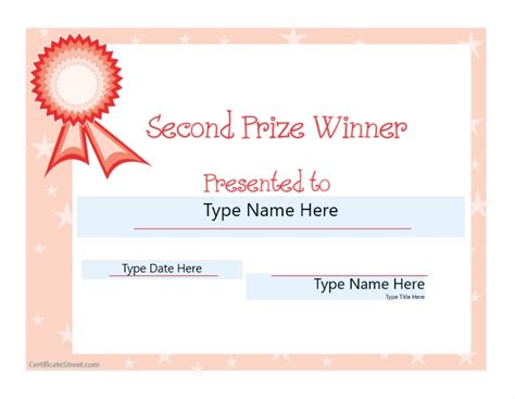 9 Free Second Prize Certificate Templates - Free Word Templates