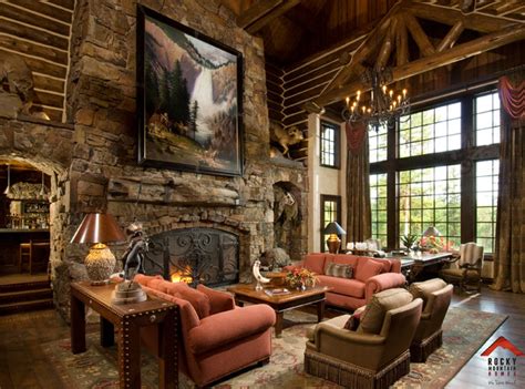 Rocky Mountain Homes-Private Rustic Ranch - Living Room - Other - by ...