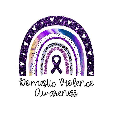 Domestic Violence Awareness Ribbon Rainbow Purple October - Etsy Australia