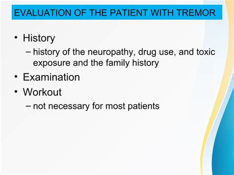 Differential diagnosis of tremors