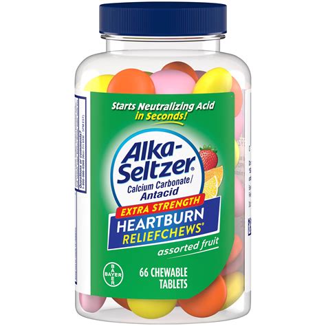 Alka Seltzer Heartburn Relief + Antacid Chews, Assorted Fruit 66 Count - Walmart.com