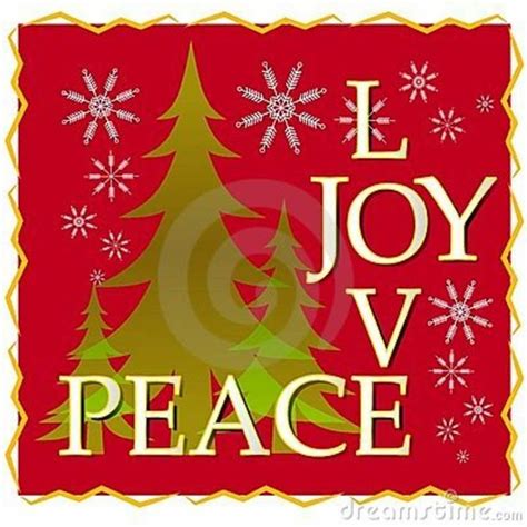 Love Joy Peace Christmas Card With Tree and Snow 2 | Christmas card sayings, Love joy peace ...