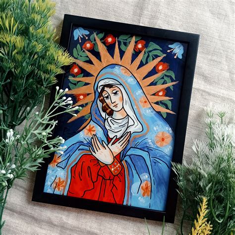 Our Lady of the Gate of Dawn Painting on Glass Painting - Etsy