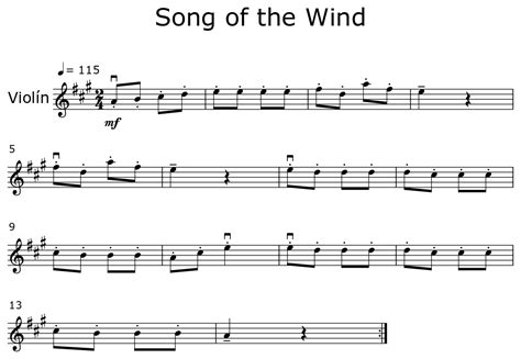 Song of the Wind - Sheet music for Violin