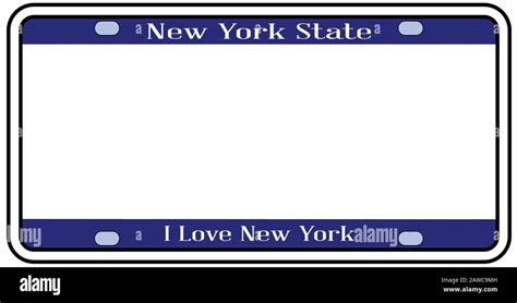 New York state license plate in the colors of the state flag over a white background Stock ...