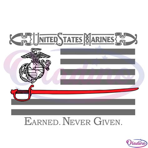 United States Marines Earned Never Given SVG Digital File - Oladino