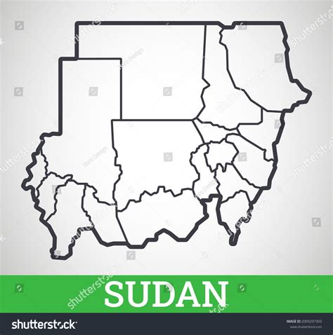 Simple Outline Map Sudan Vector Graphic Stock Vector (Royalty Free) 2009297303 | Shutterstock