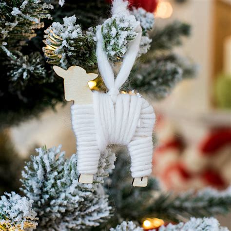 little lamb christmas tree decoration by wool couture | notonthehighstreet.com