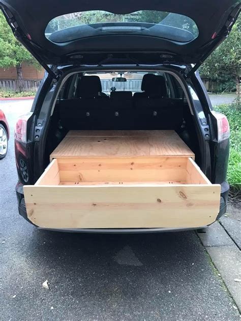 DIY SUV drawer, car camping, storage SUV camping, Car bed, RAV4, Toyota ...