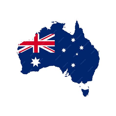 Premium Vector | Map of australia with national flag isolated on white ...