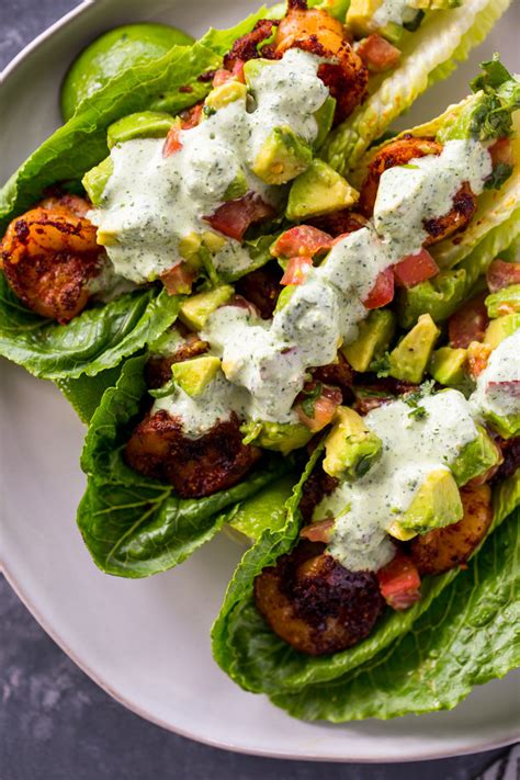 Spicy Shrimp Taco Lettuce Wraps | Gimme Delicious