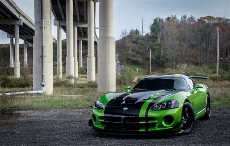 Wallpaper Dodge, Viper, Green, bridge, ACR images for desktop, section ...