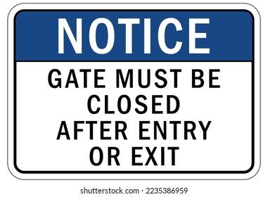 Keep Gate Closed Sign Labels Stock Vector (Royalty Free) 2235386959 | Shutterstock