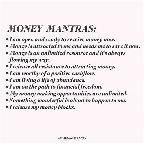 The Mantra Co. on Instagram: “Money Mantras 🤑” | Mantras, Money ...