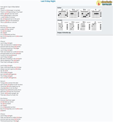 Chord: Last Friday Night - tab, song lyric, sheet, guitar, ukulele ...