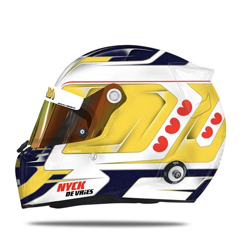 Nyck De Vries helmet design for LMP2 and Toyota LMP1 Rookie Test