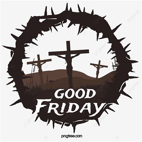 Good friday vector png images good friday cross thorn element friday ...