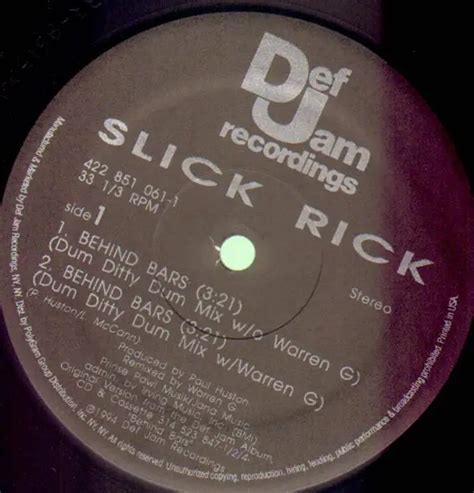 Slick Rick Behind Bars Records, LPs, Vinyl and CDs - MusicStack