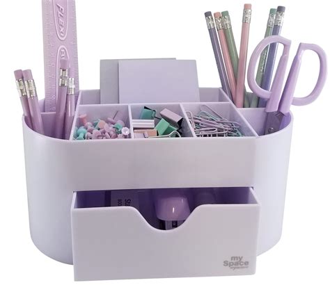 Lavender Acrylic Desk Organizer, Pencil Cup and Stationery Holder with ...