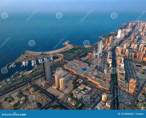 Flying Over Salmiya City Kuwait Just before Sunset Stock Photo - Image of gulf, arab: 127484258