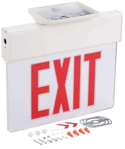 LITHONIA LIGHTING Exit Sign: 1 Faces, Red, Aluminum, Universal Field ...