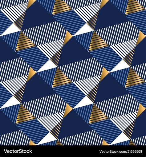 Geometric gold and blue luxury seamless pattern Vector Image