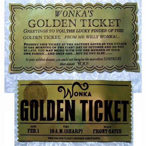 Golden Ticket from Willy Wonka and Charlie and the Chocolate