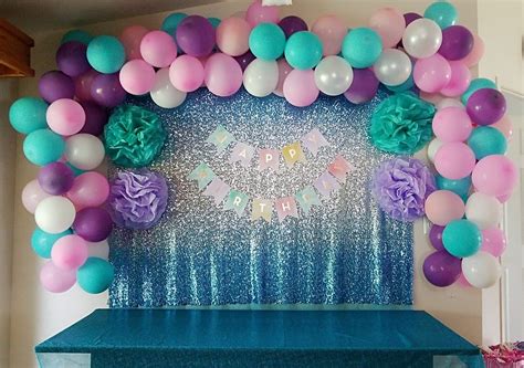 3rd Birthday Party backdrop for our daughter. Mermaid Theme! | Mermaid birthday party, Mermaid ...