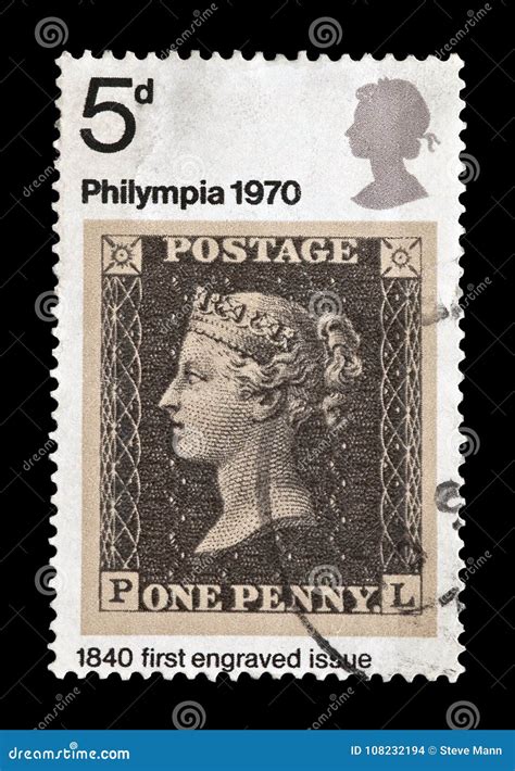 Penny black stamp editorial stock image. Image of commemorative - 108232194