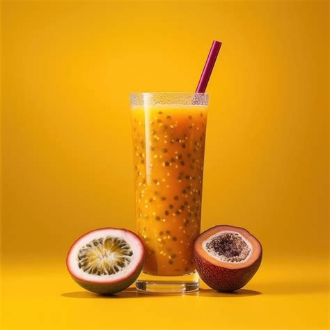 Premium Photo | Passion fruit juice with studio background