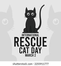 International Rescue Cat Day Cute Black Stock Vector (Royalty Free) 2255911777 | Shutterstock