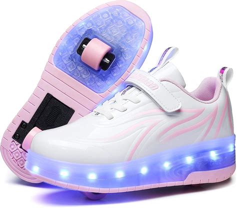 YAZI Kids Shoes with Wheels LED Light Color Shoes Shiny Roller Skates Skate Shoes Simple Kids ...