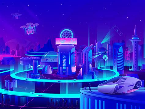 Futuristic space beauty city by Pixel Point on Dribbble