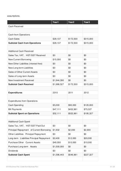 Cattle farm business plan example